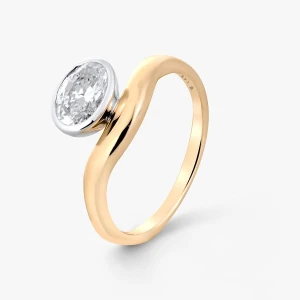 W.KRUK Pierścionek złoty z diamentem Nuova
