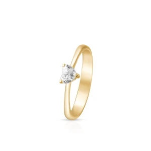 W.KRUK Pierścionek złoty z diamentowym sercem RECARLO