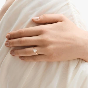 W.KRUK Pierścionek złoty z perłą Ceremonials