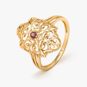 W.KRUK Pierścionek złoty z rodolitem Royal Star