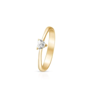 W.KRUK - Pierścionek złoty z sercem i diamentem RECARLO