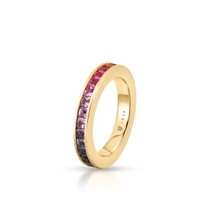 W.KRUK - Pierścionek złoty z szafirami