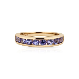 W.KRUK Pierścionek złoty z tanzanitami