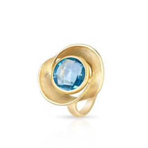 W.KRUK Pierścionek złoty z topazem