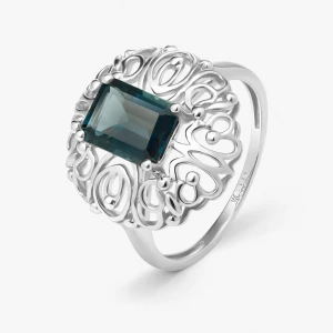 W.KRUK Pierścionek złoty z topazem Royal Star