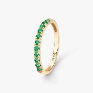 W.KRUK Pierścionek złoty ze szmaragdami TRIO