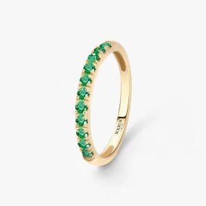 W.KRUK Pierścionek złoty ze szmaragdami TRIO