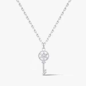 W.KRUK Wisiorek srebrny kluczyk z cyrkoniami