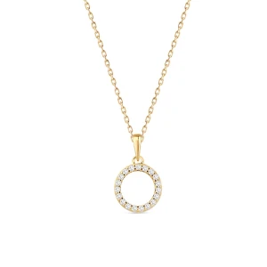 W.KRUK - Wisiorek srebrny pozłacane kółko z cyrkoniami