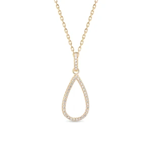 W.KRUK Wisiorek srebrny pozłacany z cyrkoniami