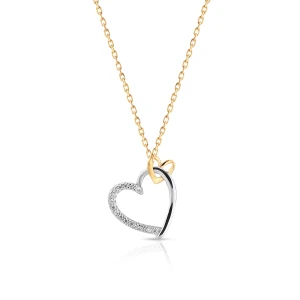 W.KRUK Wisiorek srebrny serce z cyrkoniami