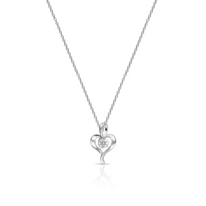 W.KRUK Wisiorek srebrny z cyrkonią serce