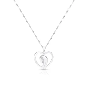 W.KRUK Wisiorek srebrny z cyrkoniami serce