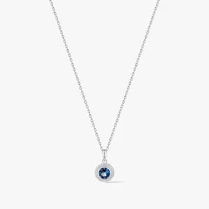 W.KRUK Wisiorek srebrny z niebieską cyrkonią