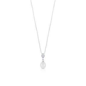 W.KRUK Wisiorek srebrny z perłą i cyrkoniami