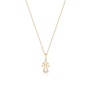 W.KRUK Wisiorek złoty aniołek z cyrkoniami