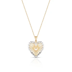 W.KRUK Wisiorek złoty ażurowe serce