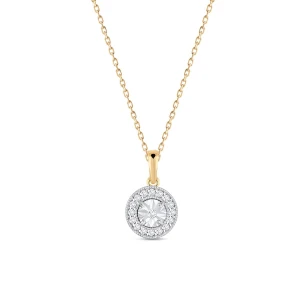 W.KRUK Wisiorek złoty kółko z cyrkoniami