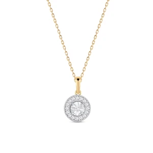 W.KRUK Wisiorek złoty kółko z cyrkoniami