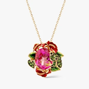 W.KRUK Wisiorek złoty Kwiaty Nocy Anturium