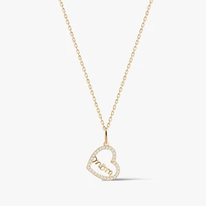 W.KRUK Wisiorek złoty serce Mom