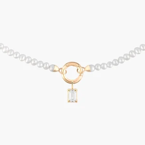 W.KRUK Wisiorek złoty z białym topazem