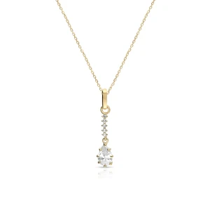 W.KRUK Wisiorek złoty z cyrkoniami