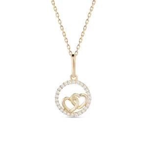 W.KRUK Wisiorek złoty z cyrkoniami