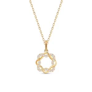 W.KRUK Wisiorek złoty z cyrkoniami