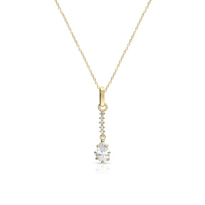 W.KRUK Wisiorek złoty z cyrkoniami