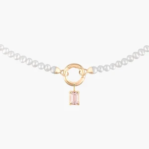 W.KRUK Wisiorek złoty z kwarcem różowym