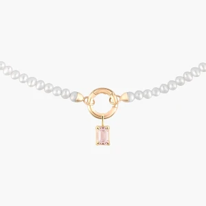 W.KRUK Wisiorek złoty z kwarcem różowym