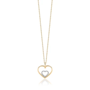 W.KRUK Wisiorek złoty z motywem serc