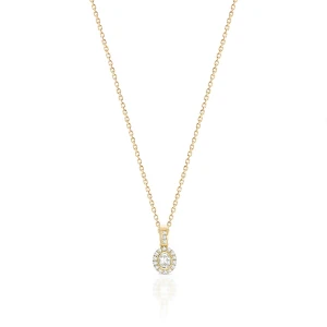 W.KRUK Wisiorek złoty z owalną cyrkonią