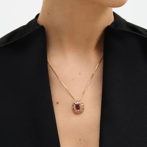 W.KRUK Wisiorek złoty z rodolitem Royal Star