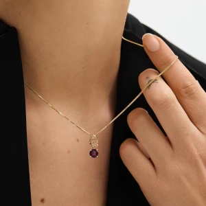 W.KRUK Wisiorek złoty z rodolitem Royal Star