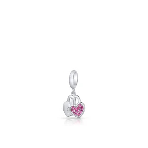 Zdjęcie produktu W.KRUK Zawieszka srebrna z motywem kłódki i serca Lovely Beads