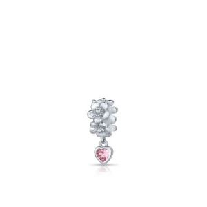 Zdjęcie produktu W.KRUK Zawieszka srebrna z różowym sercem Lovely Beads