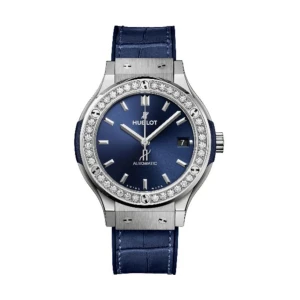 W.KRUK ZEGAREK HUBLOT CLASSIC FUSION TITANIUM BLUE DIAMONDS