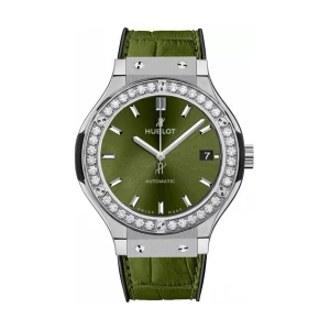 W.KRUK ZEGAREK HUBLOT CLASSIC FUSION TITANIUM GREEN DIAMONDS