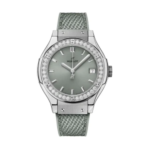W.KRUK ZEGAREK HUBLOT CLASSIC FUSION TITANIUM SAGE GREEN DIAMONDS