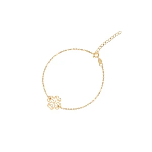 W.KRUK - Złota bransoletka z motywem koniczyny