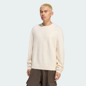 W PEŁNI DZIANINOWY SWETER TREFOIL ESSENTIALS Adidas Cream White