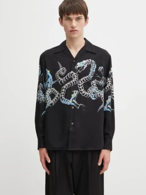 Wacko Maria koszula Hawaiian męska kolor czarny regular 25FW-WMS-HI04
