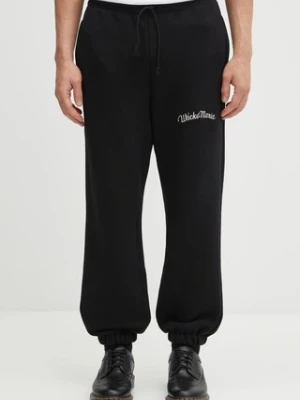 Wacko Maria spodnie dresowe bawełniane męskie kolor czarny gładkie 25FW-WMC-SP02