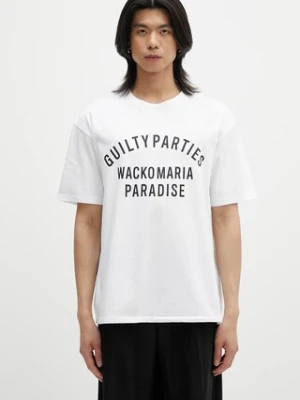 Wacko Maria t-shirt bawełniany washed heavy weight męski kolor biały z nadrukiem 25SS-WMT-WT10
