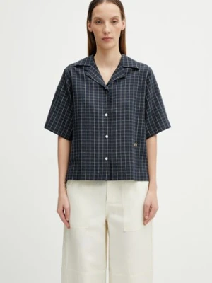 Wales Bonner London Bowling koszula z lnem damska