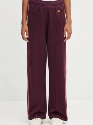 Wales Bonner spodnie dresowe Mantra Track Pants damskie kolor bordowy z aplikacją WA25JE02.JE10.350