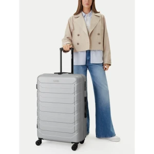 Walizka duża GINO ROSSI CEO-GIN-L-003-05-SILVER Srebrny