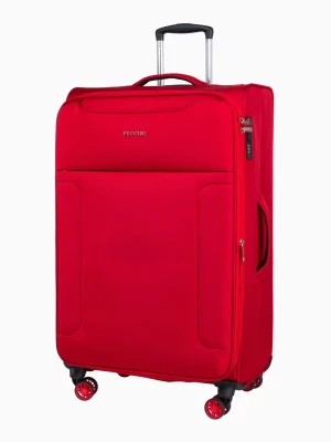 Walizka duża materiałowa z poszerzeniem czerwona Puccini